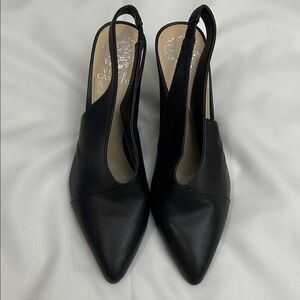Vince Camuto Black Pointed Slingback Heels